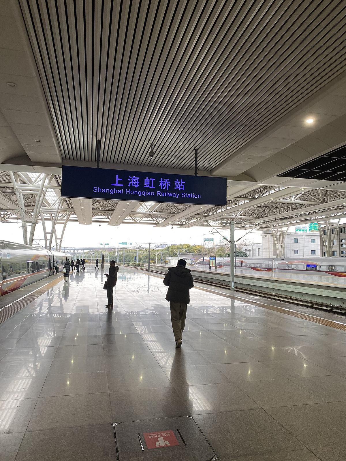 A Fuxing high-speed train at the platform — the backbone of fanning out from Nanchang